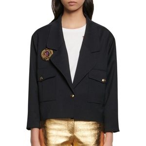 Sandro Women's Blue Crest Blazer In Navy